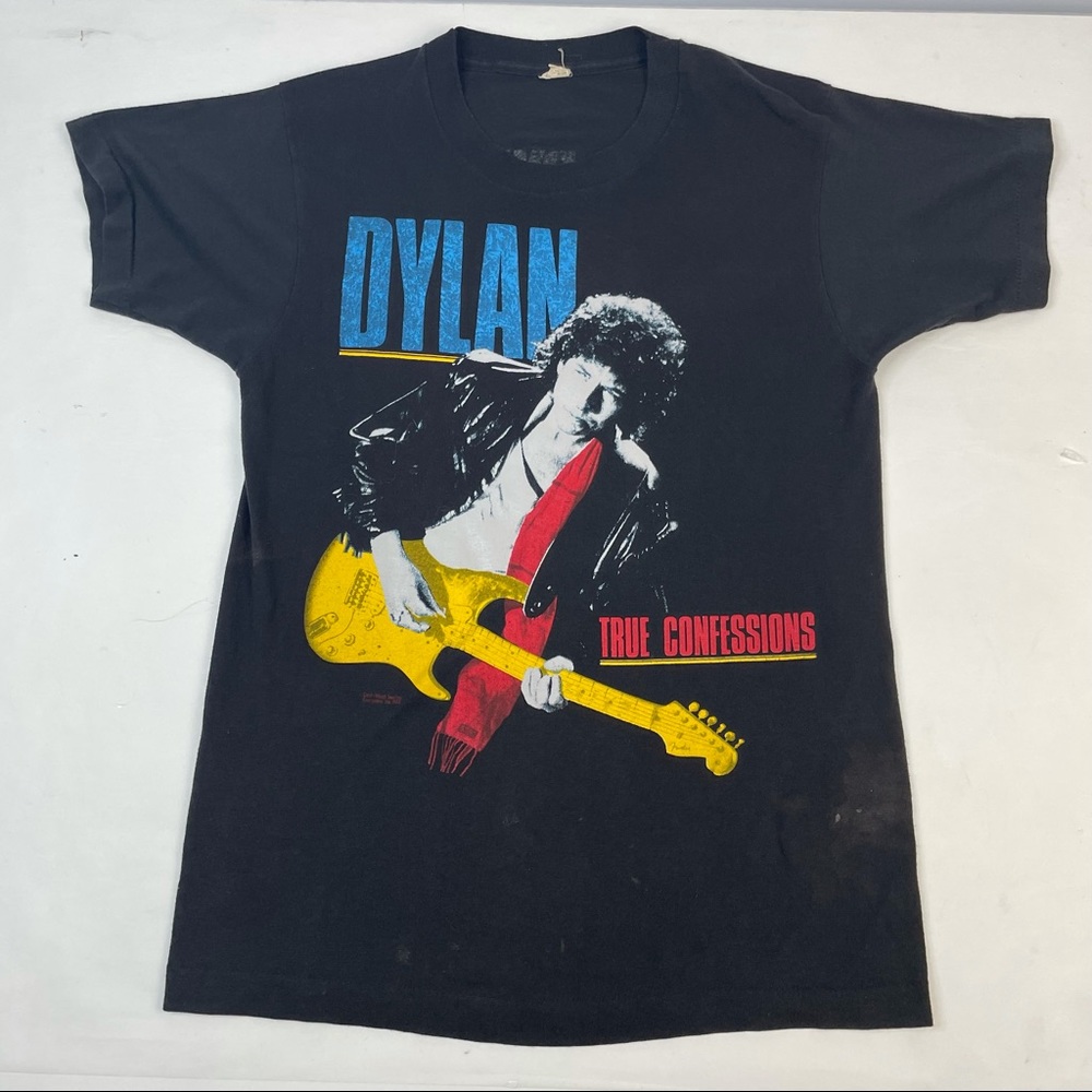 Screen Stars Black Graphic Tee with Blue and Yellow Design